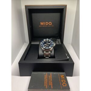 MIDO M0266081104100 Men's Silver Stainless Steel Blue Dial Automatic Watch BW26